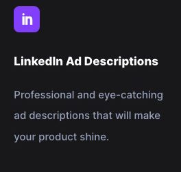 LinkedIn Ad Descriptions