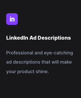 LinkedIn Ad Descriptions