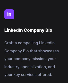 Linkedin Company Bio