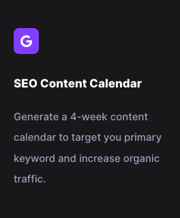 SEO Content Calendar